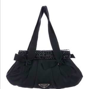 RARE Prada Embellished Tessuto Handbag PURPLE